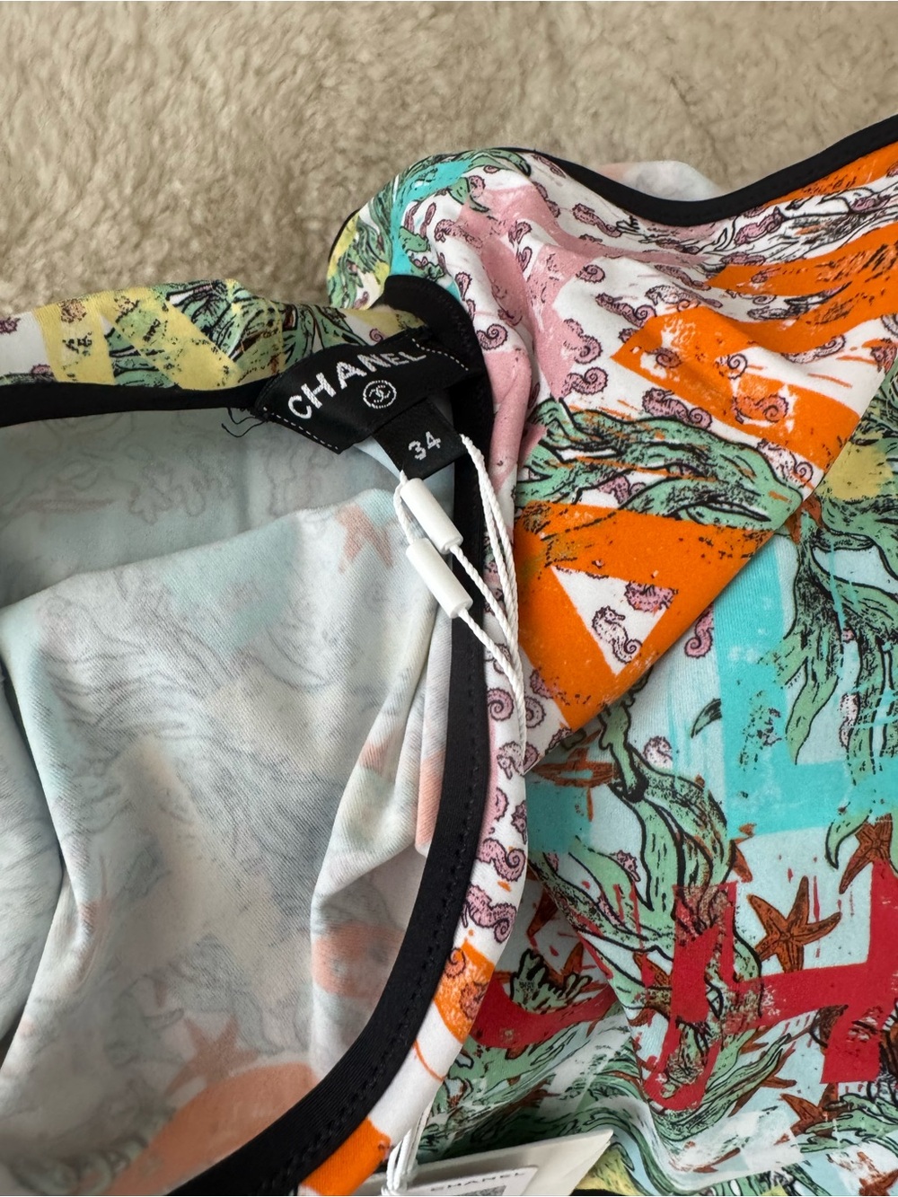 CHANEL Coco Beach 2026 Multicolor One-Shoulder Swimsuit - Picture 6 of 7